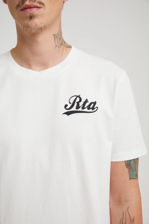 RTA Liam White Collegiate Script Mens Apparel
